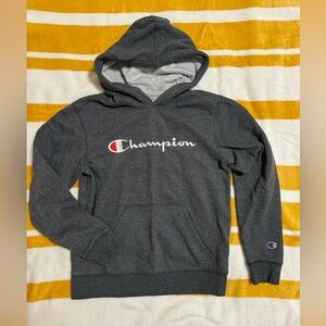 Champion brand dark grey Hoodie Boys size Large